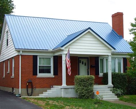 colors of brick house with metal roof photos|matching brick and roof colors.